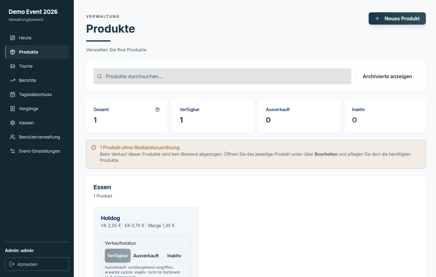 JmkPOS-Backoffice: Produkte, Preise und Verfügbarkeit verwalten